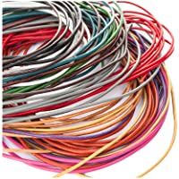 esnado - Cuerda de piel redonda de 2 mm- 10 x 1 m- multicolor